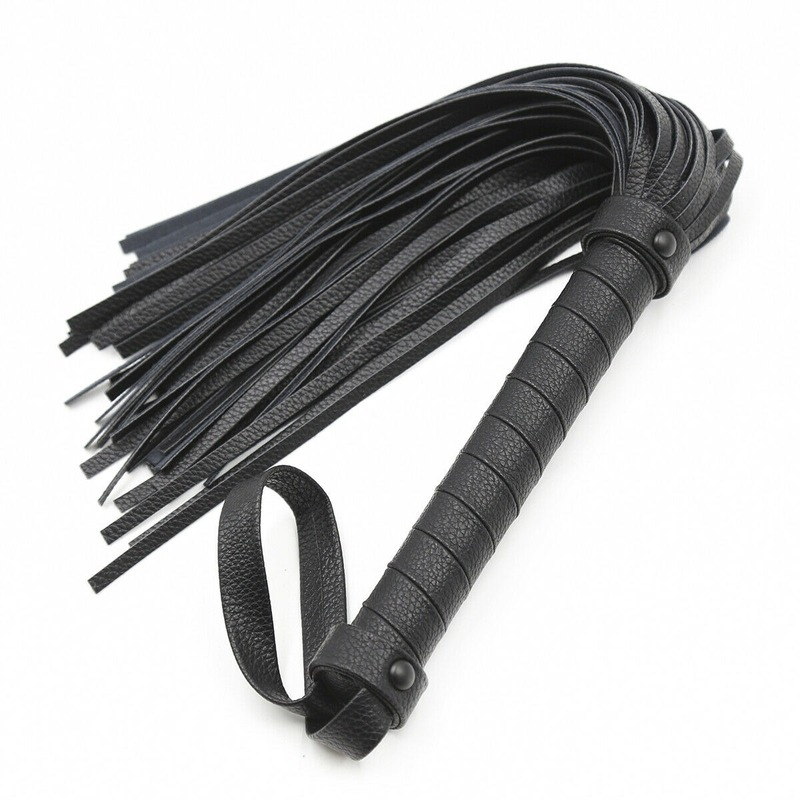 SM PU Leather Handle Whip for Couples Spanking Flogger Crop Slave Adult Tassel