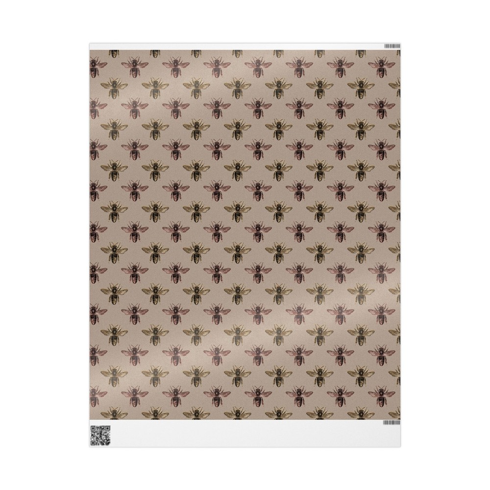 Tan With Black Bee Pattern Wrapping Papers