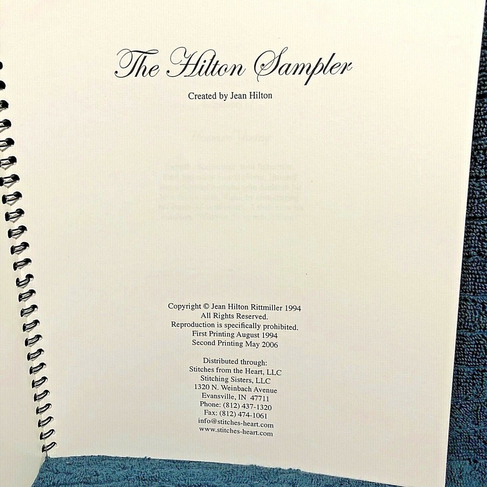 Jean Hilton THE HILTON SAMPLER Complete Charted Book