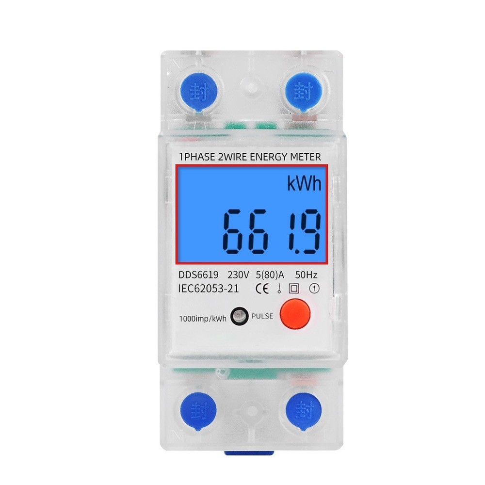 80A Maximum Current Single Phase Energy Meter kWh Voltage Current Power