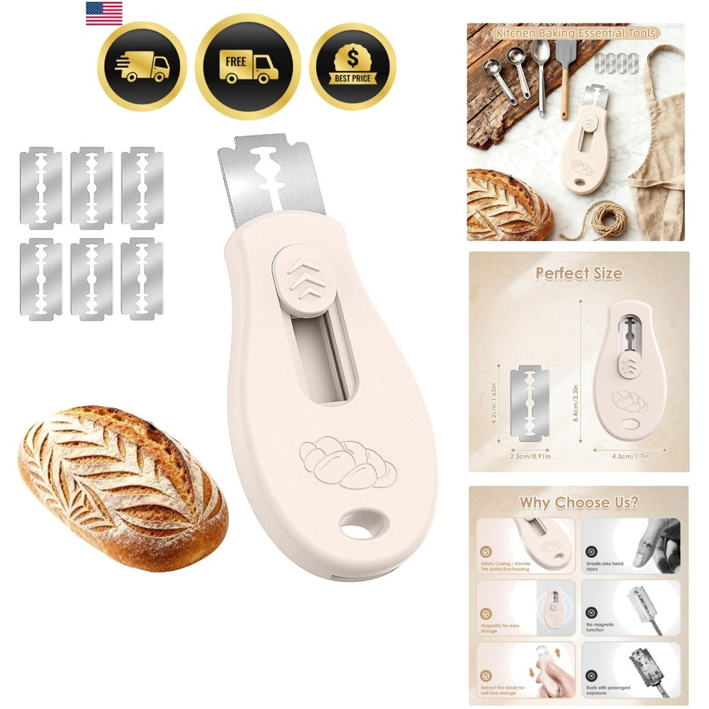 Bread Lame Sourdough Scoring Tool, Extractable & Magnetic Bread Scoring Tool,...