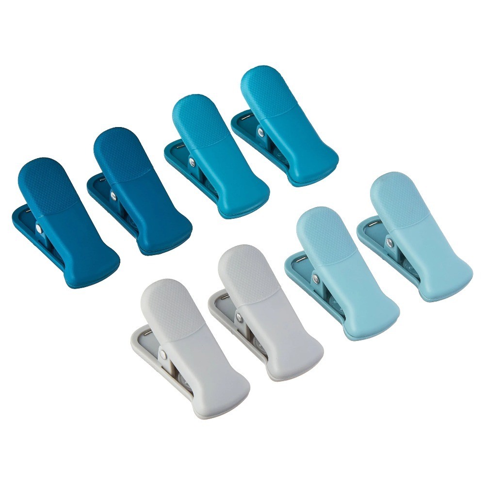8-Piece Magnetic Plastic Bag Clips Set, Multicolor