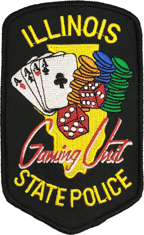 ILLINOIS STATE POLICE SHOULDER PATCH: Gaming Unit with Metallic Thread
