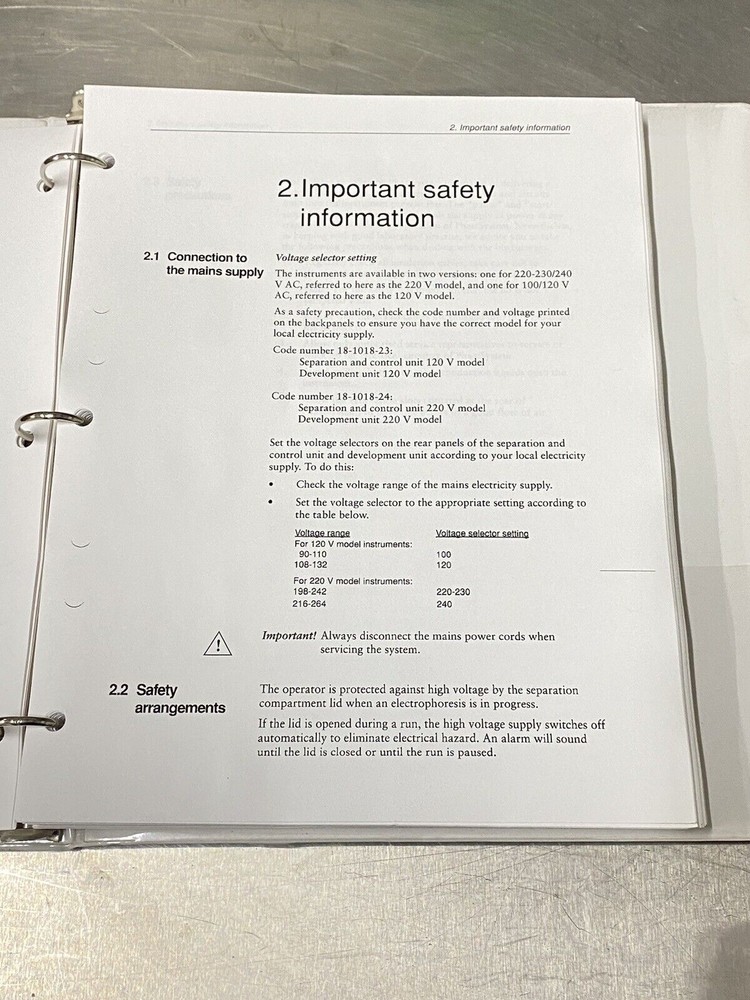 Pharmacia Phast System Electrophoretic Syst - Users Guide / Instruction / Manual