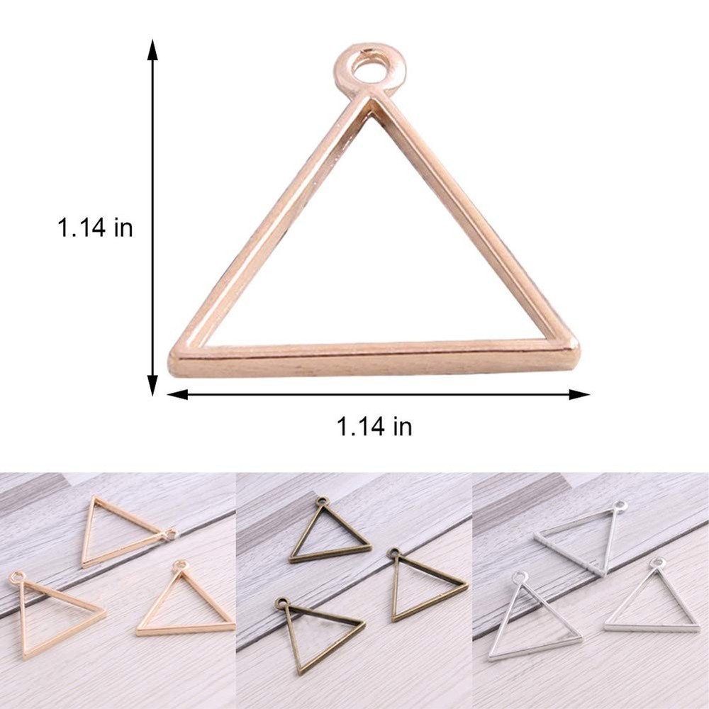 DonLeeving Luckycivia 30 PACK Triangle Framework Open Small, Rose Gold,Silver