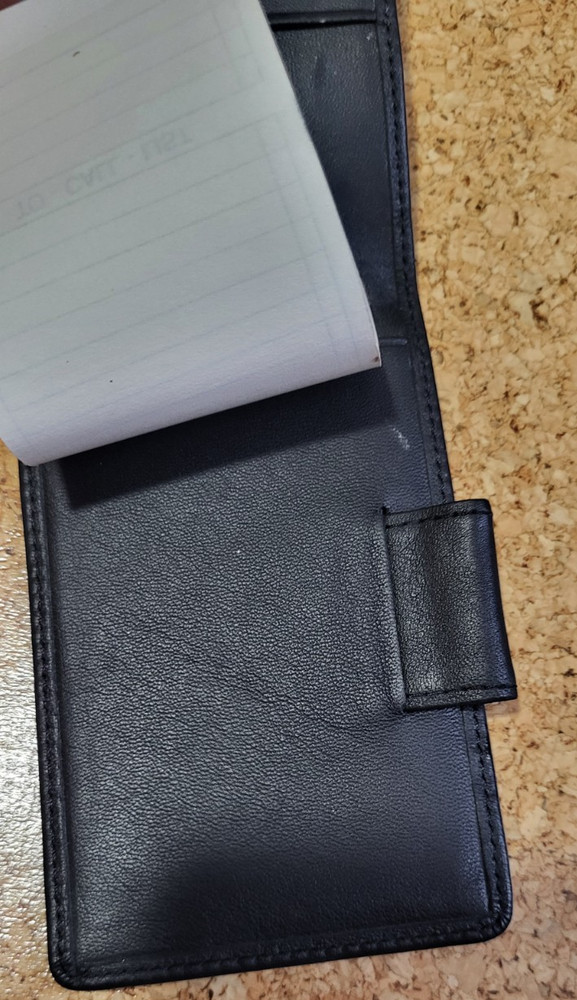 Black Leather Note Pad "Things To Do" Notes w/ Pen Holder