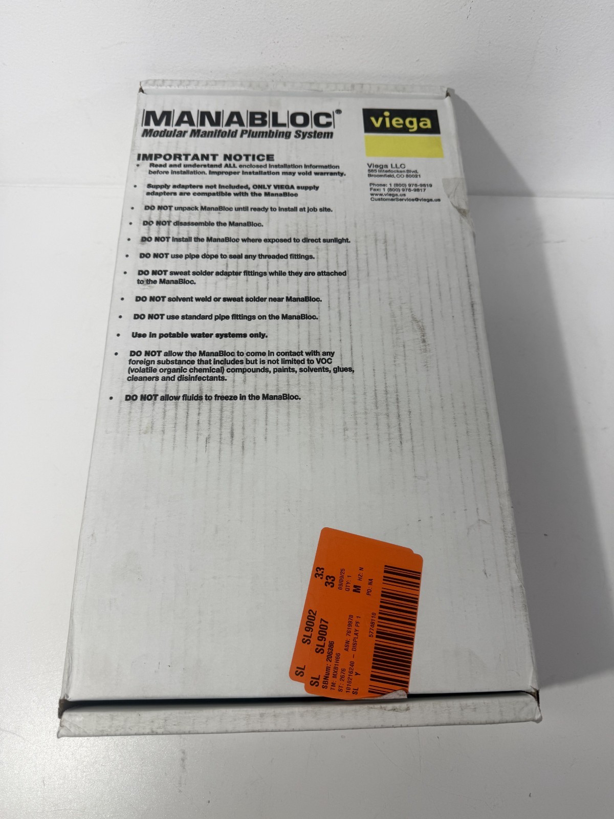 Viega Manabloc 1/2 in. x 14 Ports (6 H/8 C) Polymer Distribution Manifold-49610
