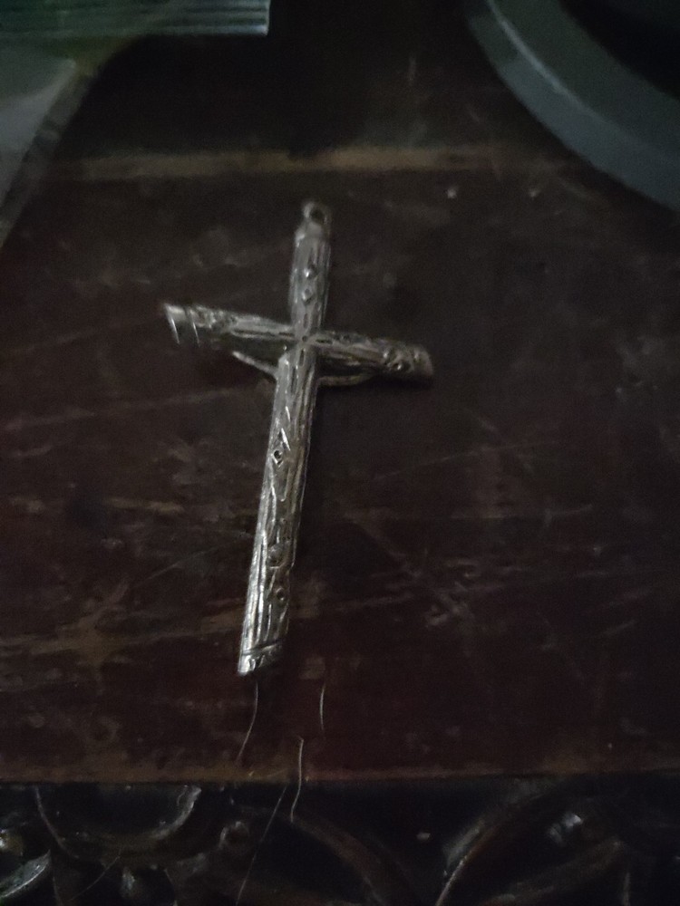 crucifix necklace men silver