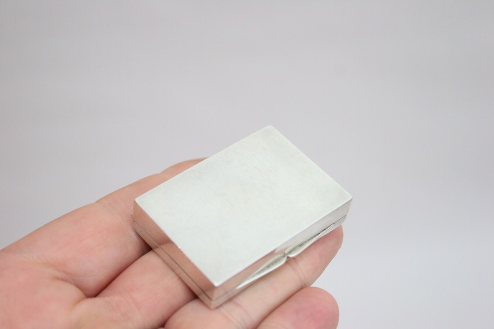 Antique Sterling solid silver double stamp box 43.5g 1900 Cohen & Charles
