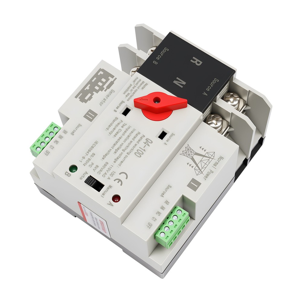 Automatic Transfer Switch Dual Power 100A 2P Power Generator Changeover Switch