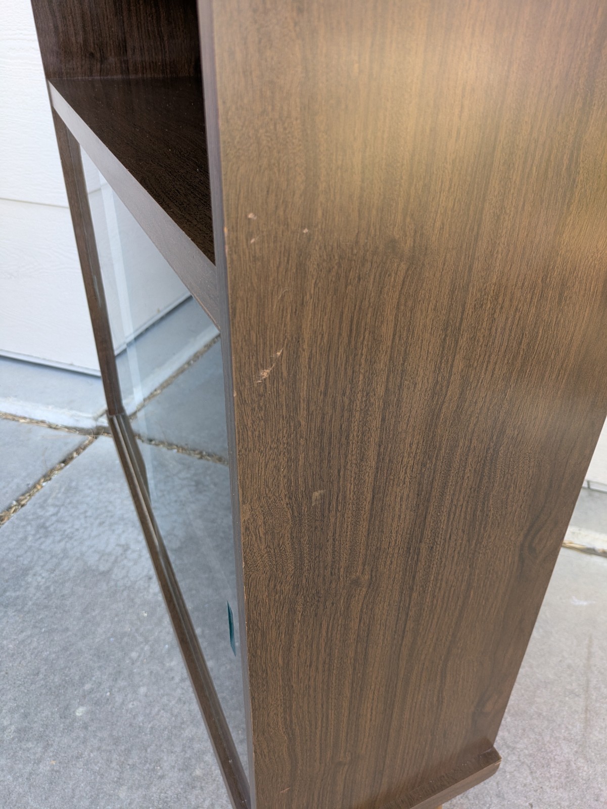 Vintage Mid Century Modern Bookcase Shelf Display Cabinet Sliding Glass Door E26