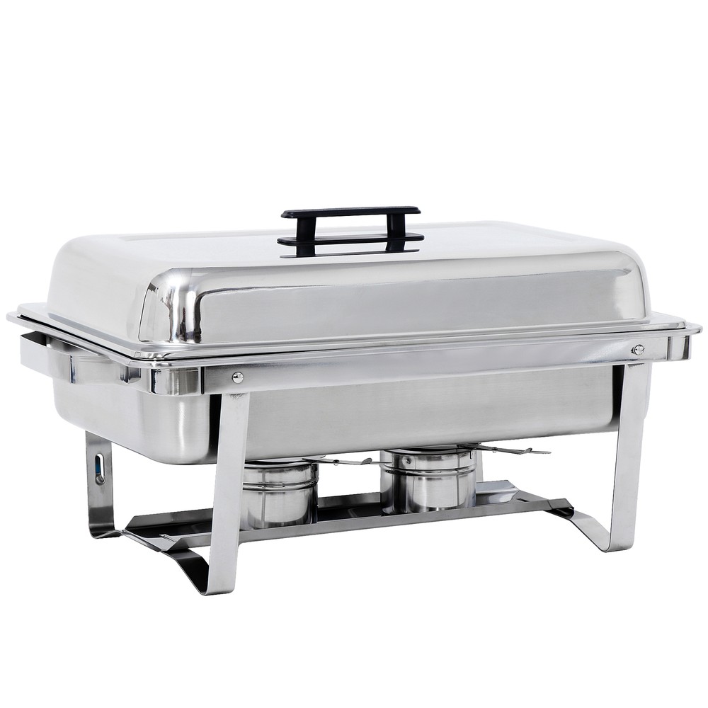 2 Pack 8QT Rectangular Chafing Dish Buffet Set Food Warmer w/Foldable Frame Legs