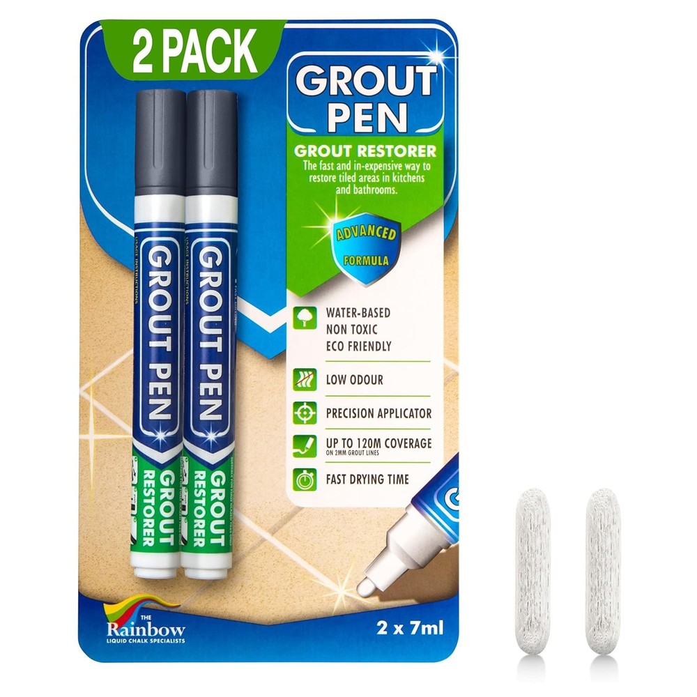 Dark Grey Grout Pen 2 Pack Waterproof Tile Marker 5mm