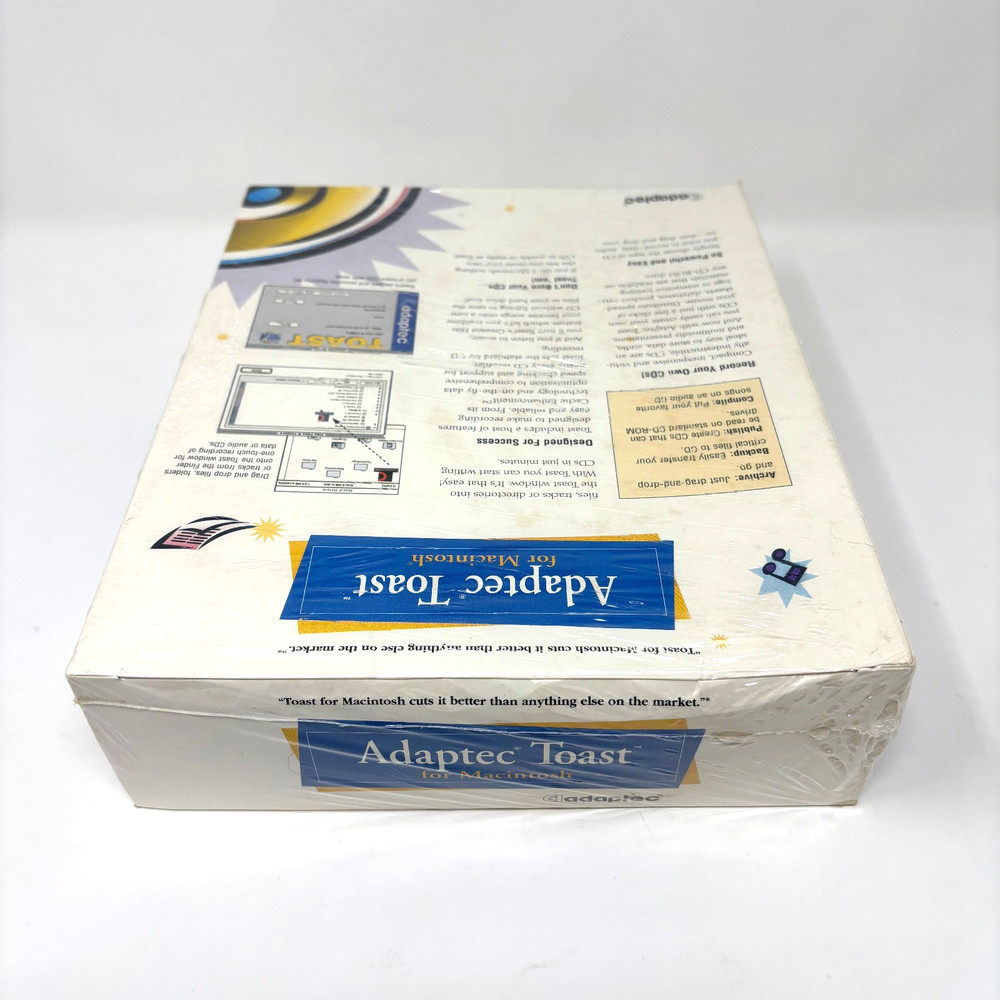 SEALED Adaptec Toast Software For Macintosh CD-ROM in Box!