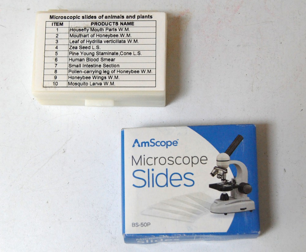 MAXLAPTER Microscope 100-1000x Built-in Light Source & Slides NICE!