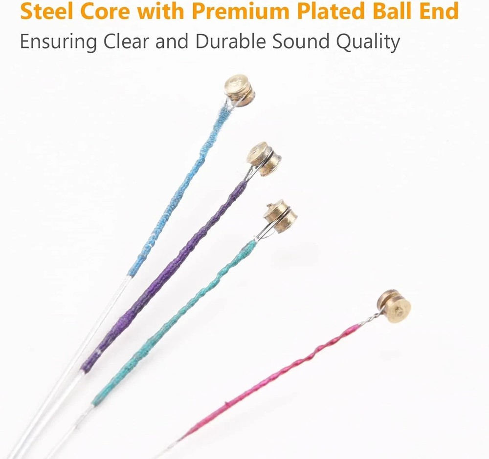 12PCS Violin Strings 4/4 Full Set Steel Core Replacement Strings