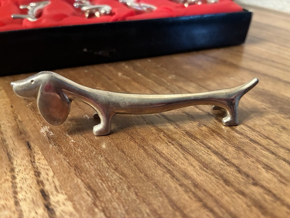 6pc Silver Plate Dog Silverware Rest. Wear From Use And Or Age. Box wear