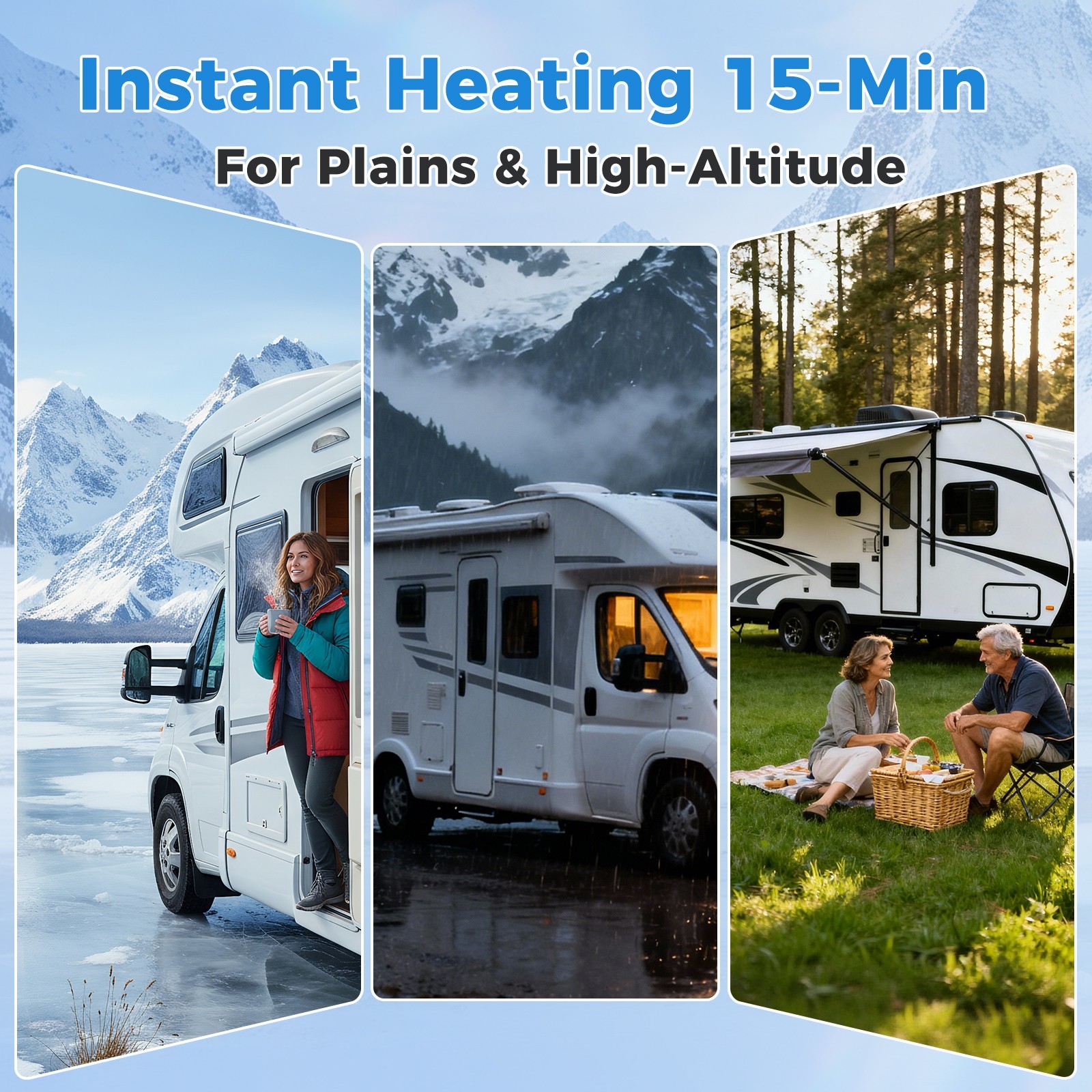 RV Tankless Water Heater Propane Gas Camper 65000BTU Smart Temperature Control