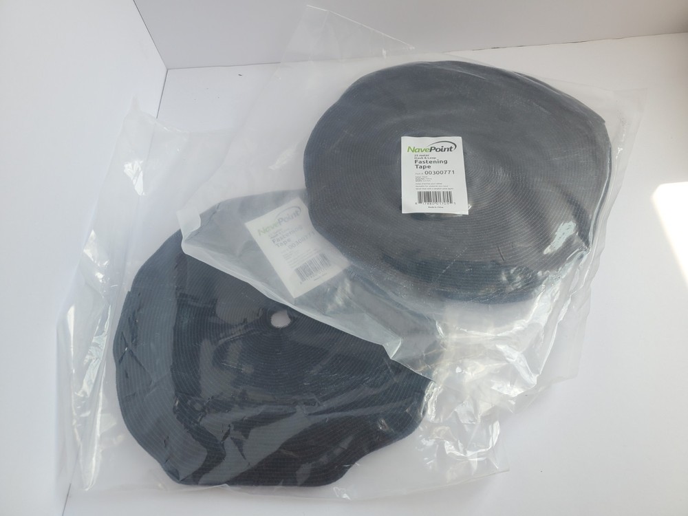 Nave Point Hook Loop Strap 1/2"X 150' + Black Reusable Cable Bundle Organization