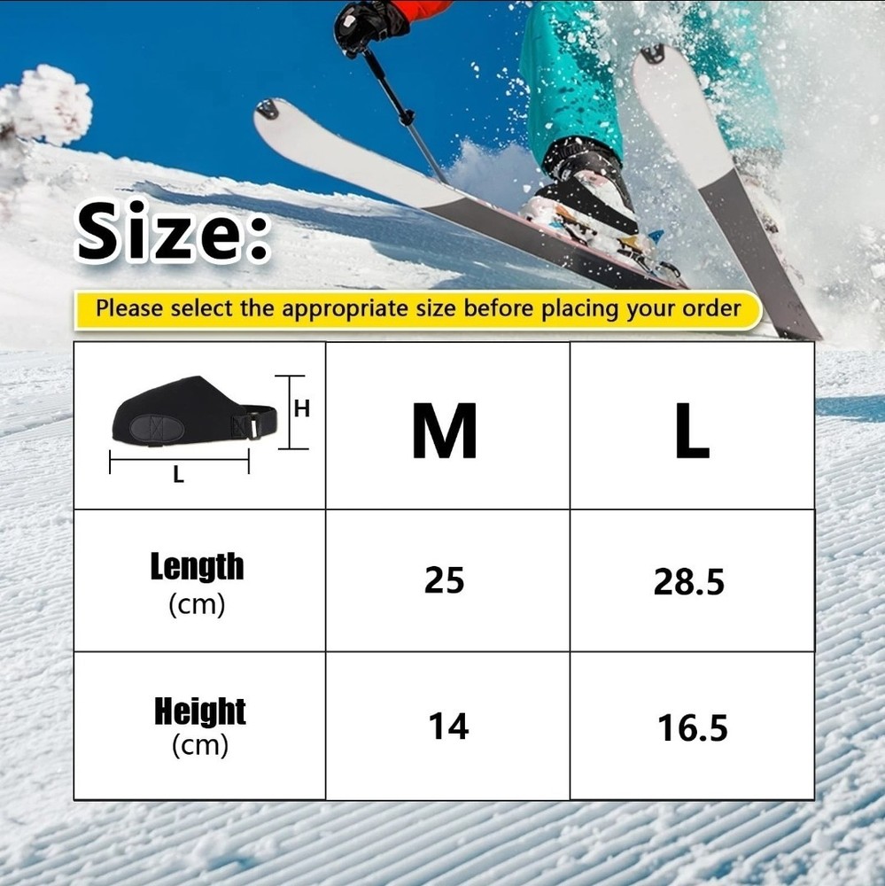 Tryly 2 Pairs Ski Boot Covers, Winter Boots Covers for Medium, Black