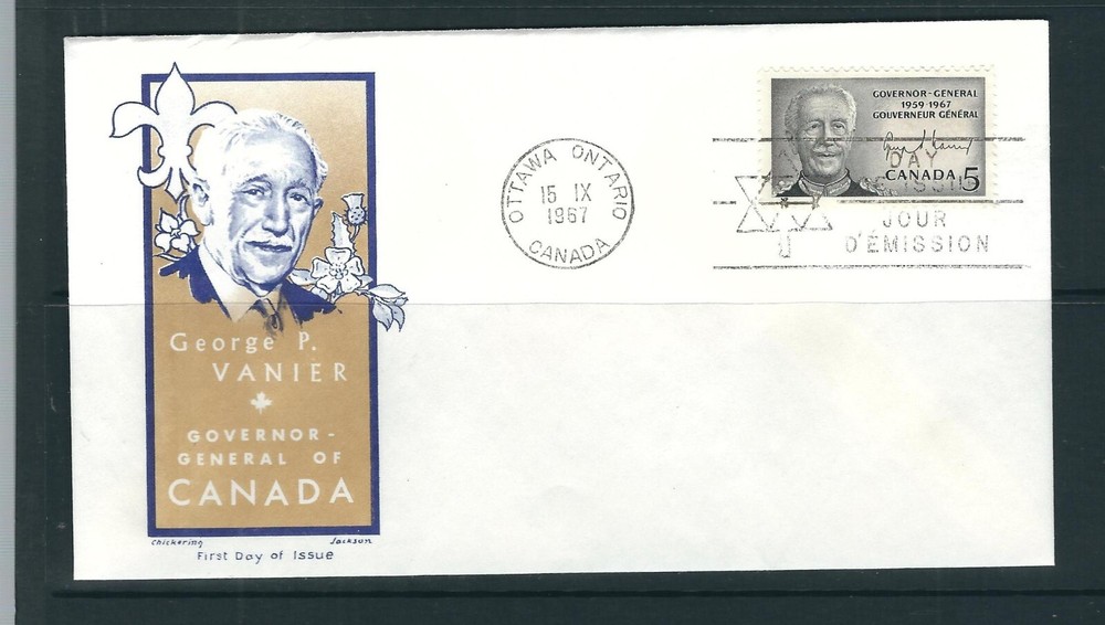Canada SC # 474 George P. Vanier . Chickering Jackson Cachet