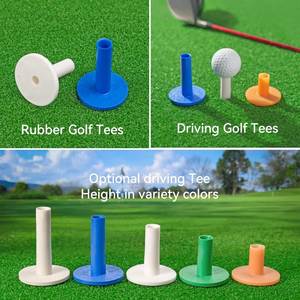 Golf Rubber Tees Practice Training, Driving Putting Chipping Range Mixed Size,