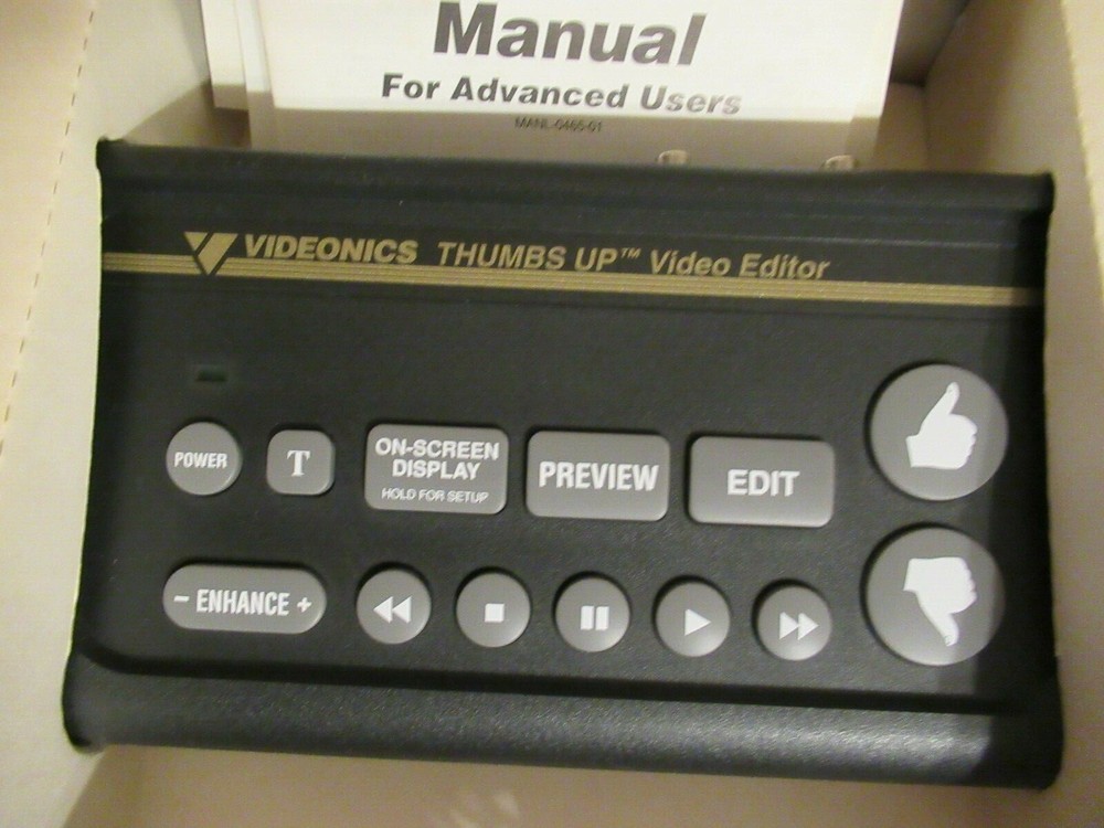 Videonics TU-1 Thumbs Up Video Editor Instructions Power cord