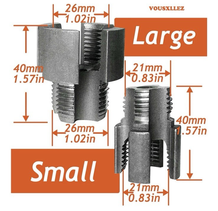 2PC Pipe Threading Tool – Internal & External, Fits 1/2" 3/4" PVC