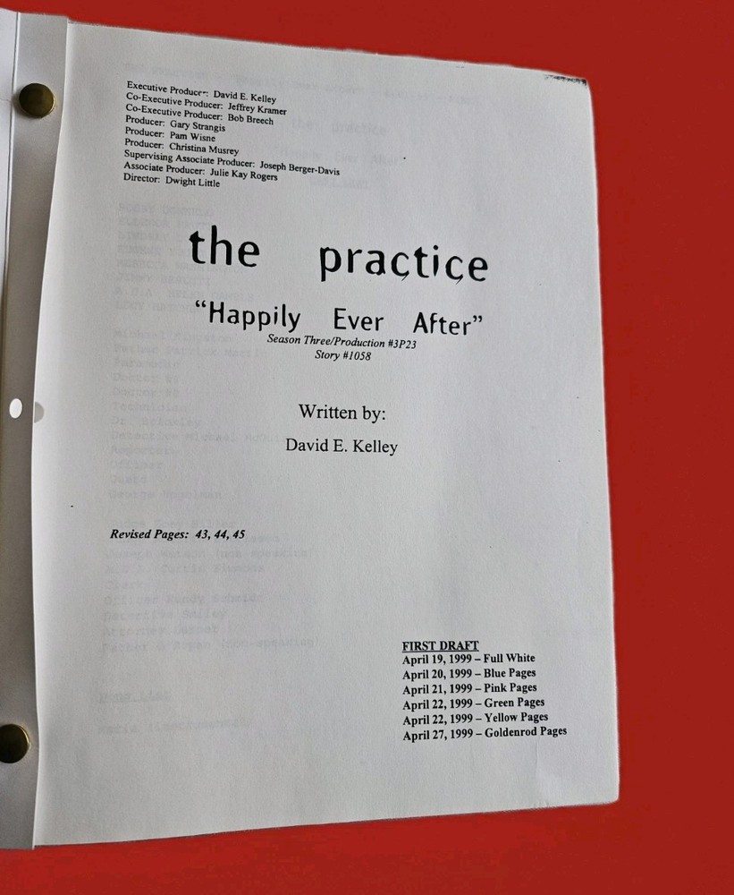 Happily Ever After THE PRACTICE 1999 First Draft SCRIPT COPY Bobby Donnell