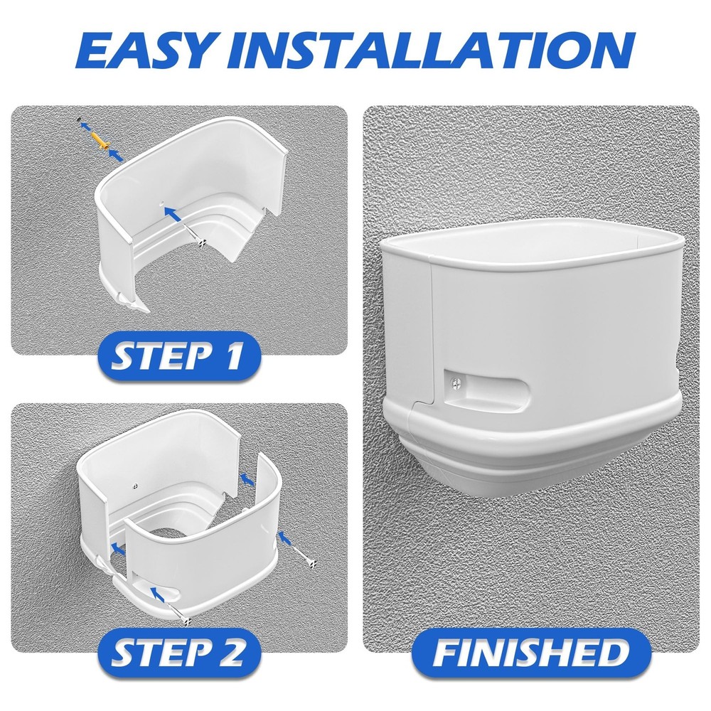 3" Width Duct End, Mini Split Line Cover Accessories for Mini Split Air Condi...