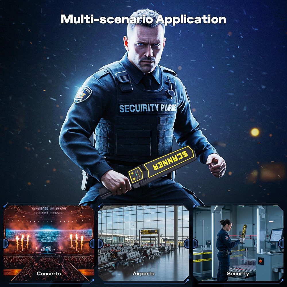 Handheld Metal Detector Wand Security Scanner with Alerts