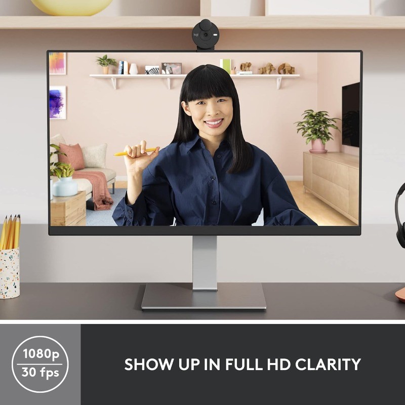 Full HD Webcam with Privacy Shutter, Noise Reduction Microphone, USB-C