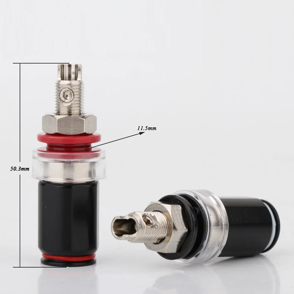 4Pcs Binding Post Banana Female Socket Speaker Amplifier Terminal Rhodium Plated