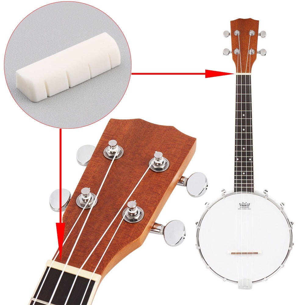 Bone banjo top nut for 4 string / 5 string banjo 30 x6 x9mm