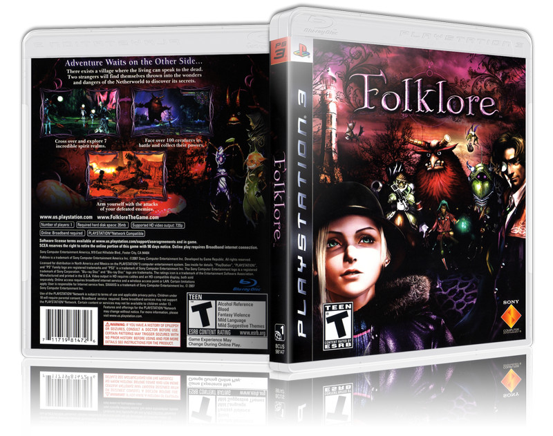 Folklore Replacement  PS3 Cover and Case. NO GAME!!
