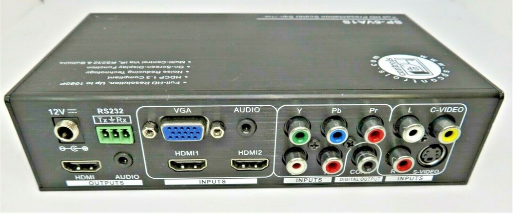 SP CONTROLS, INC. SP-6VA1S FULL HD PRESENTATION 6-INPUT SCALER SWITCHER