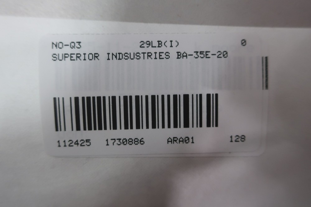 Superior Industries B4-35E-20 Conveyor Roller