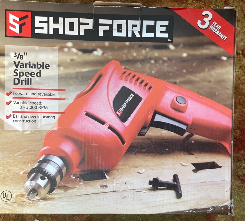 SHOP FORCE 3/8" VARIABLE SPEED DRILL