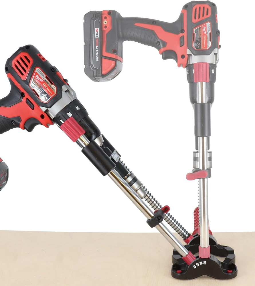 Portable Drill Guide Jig Adjustable Drilling Attachment 3/8 Chuck