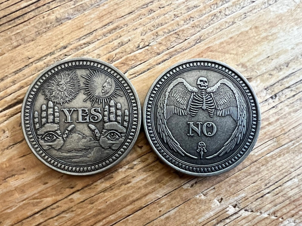TWO Ouija Divination Coins, Yes Or No Decision Makers 🔝1️⃣ 1.5 Inch