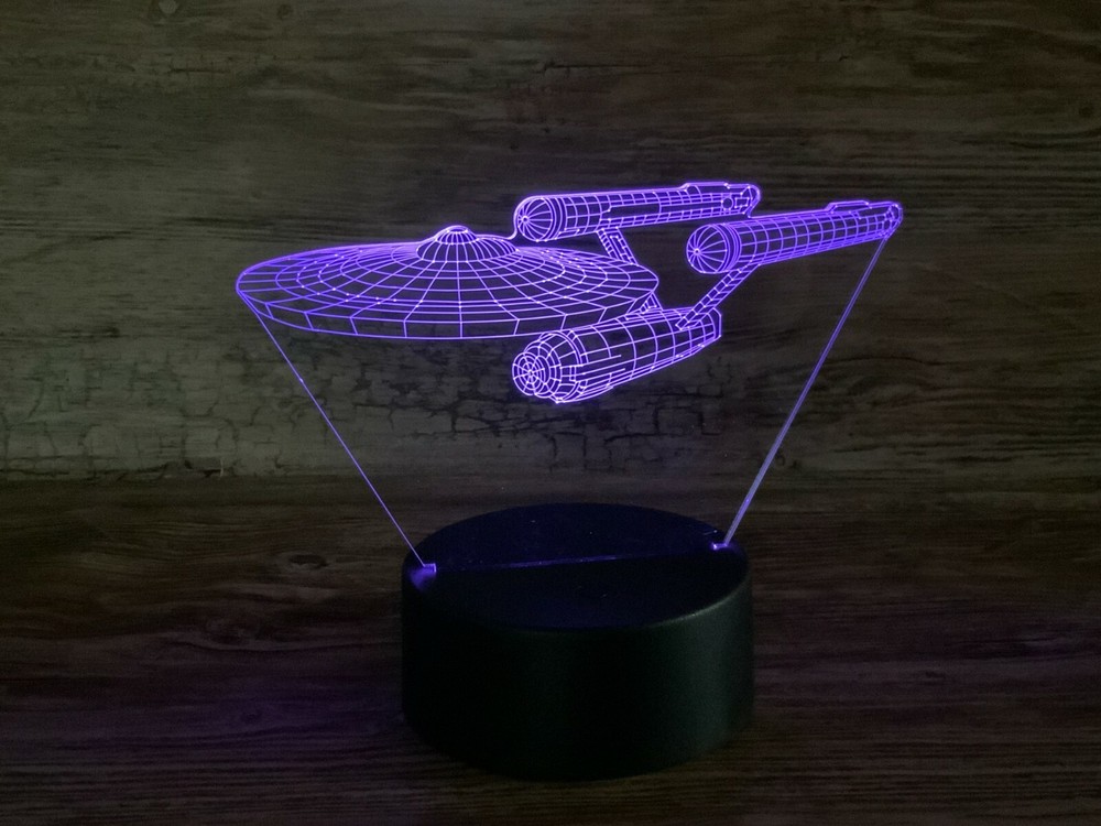 Star Trek Enterprise 3D LED Lamp, multi-function remote and Free Shipping