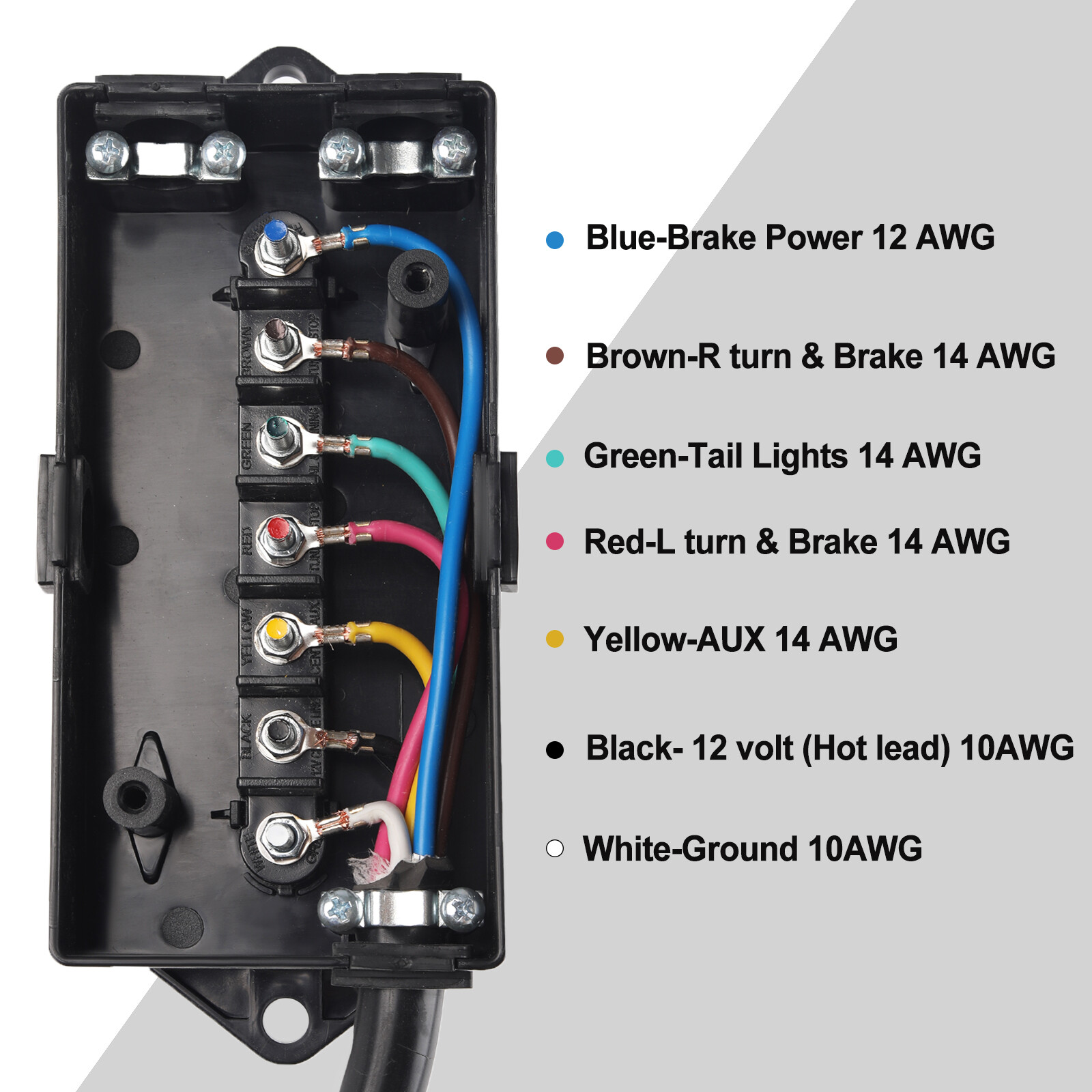 7-Way Trailer Plug Weatherproof Trailer Wiring Harness 7Pin Trailer Connector/