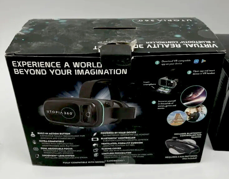 New Open Box Utopia 360 Virtual Reality 3D Headset w/ Controller