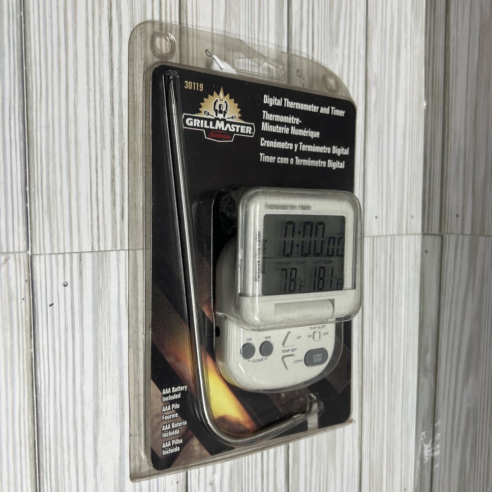 NEW ~ Grillmaster Sunbeam Digital Thermometer & Timer ~ 30119 ~ Grill