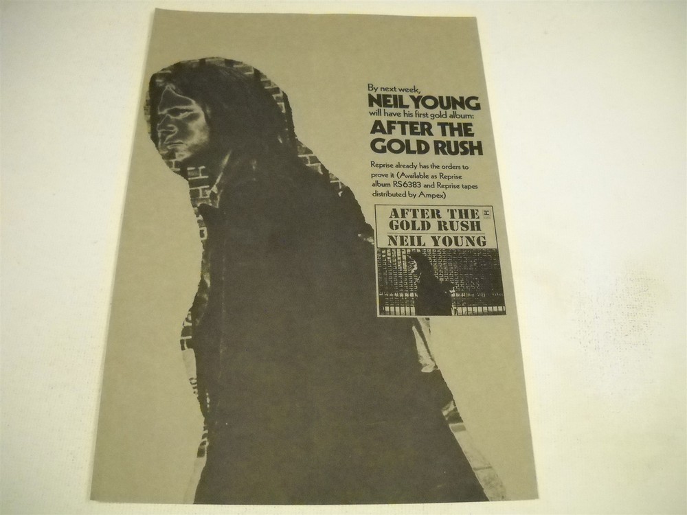 NEIL YOUNG After The Gold Rush by next week.. 1970 CB Promo Display Ad READ COND