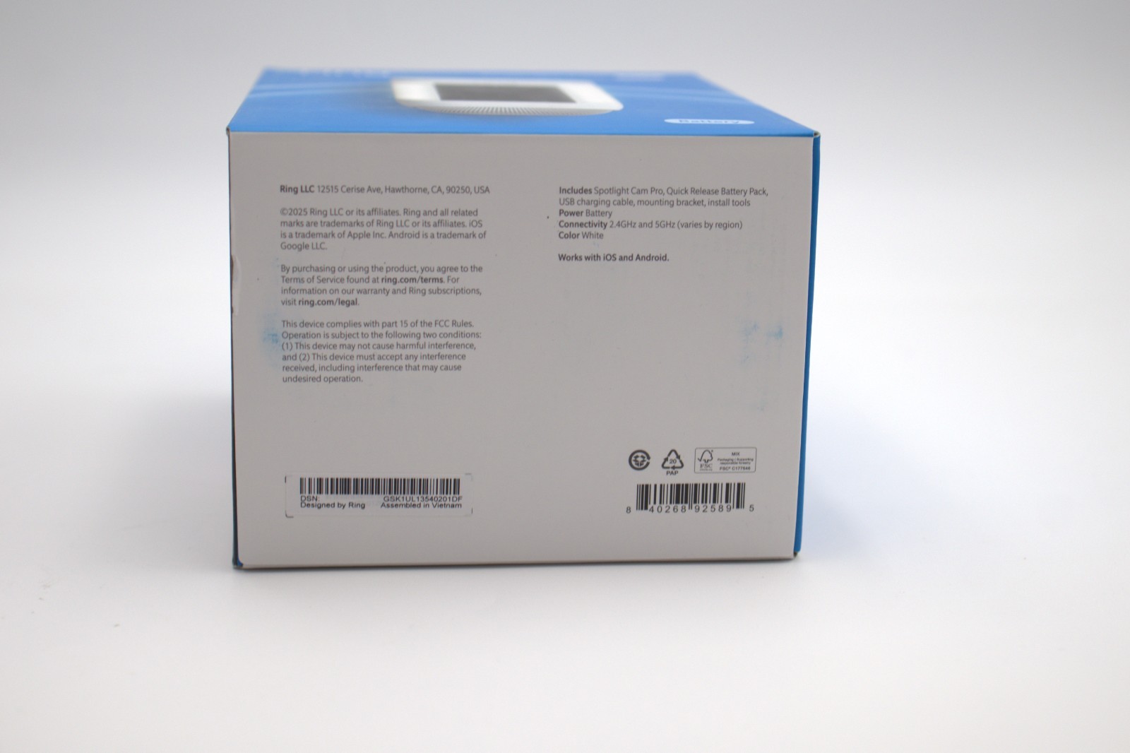 Ring Spotlight Cam Pro (Battery, 2025 Model) 3D Motion , Two-Way Audio BRAND NEW