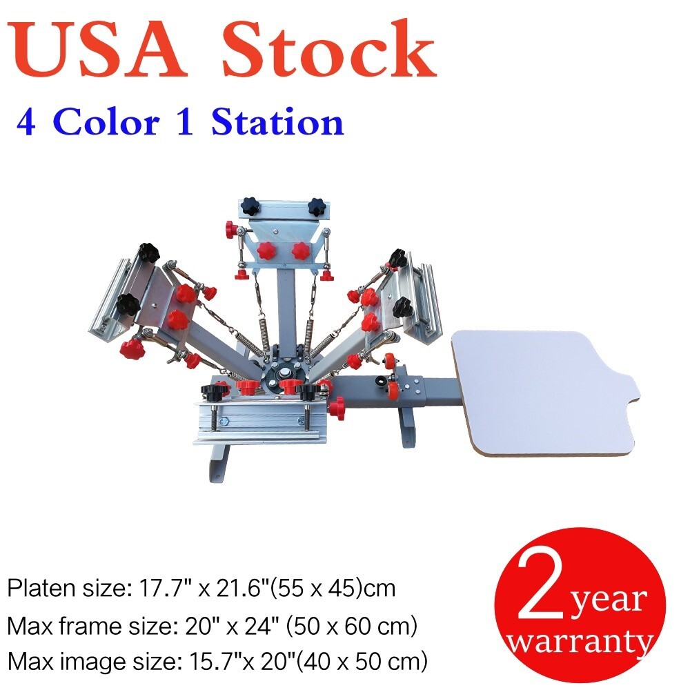 US 4 Color Silk Screen Printing Press Machine with Micro Registration