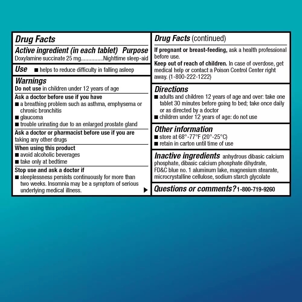 Basic Care Sleep Aid, Doxylamine Succinate Tablets, 25 mg, 96 Count