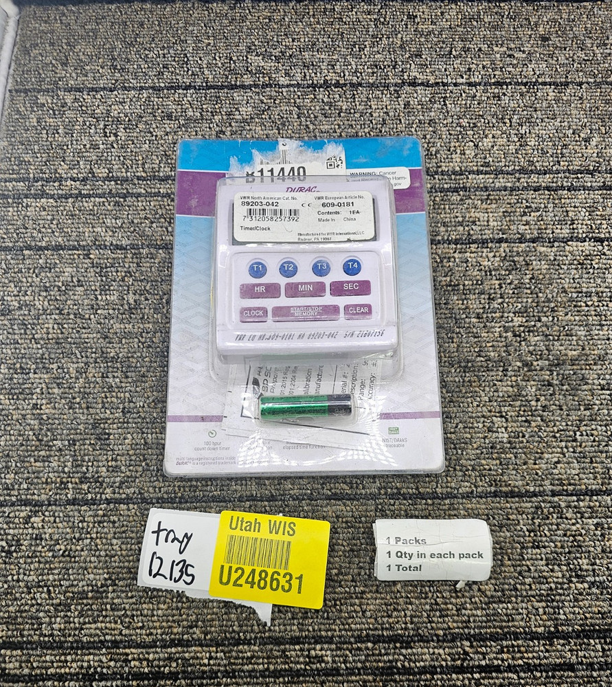 DURAC 89203-042: Traceable® Four-Channel Digital Timer with Integrated Clock