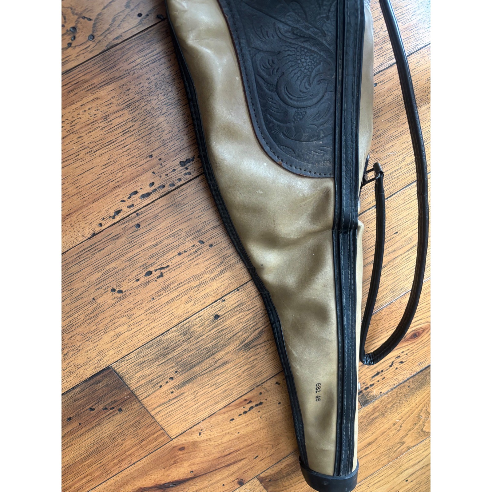 Vintage Western Tooled Leather Long Gun Rifle Shotgun Case Bag Western Style